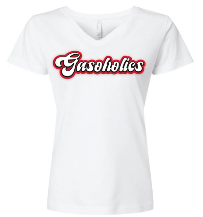 Women's Gasoholic V-Neck Fine Jersey Tee
