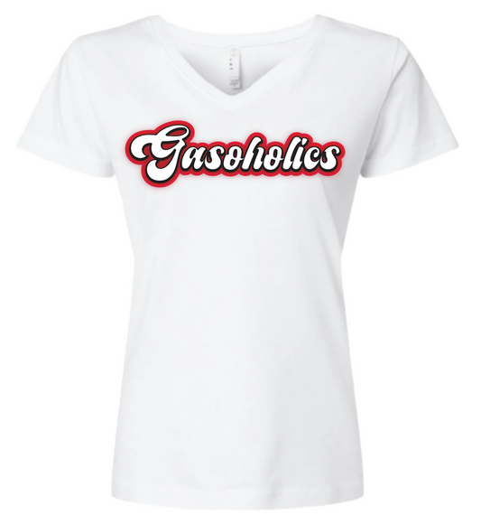 Women's Gasoholic V-Neck Fine Jersey Tee